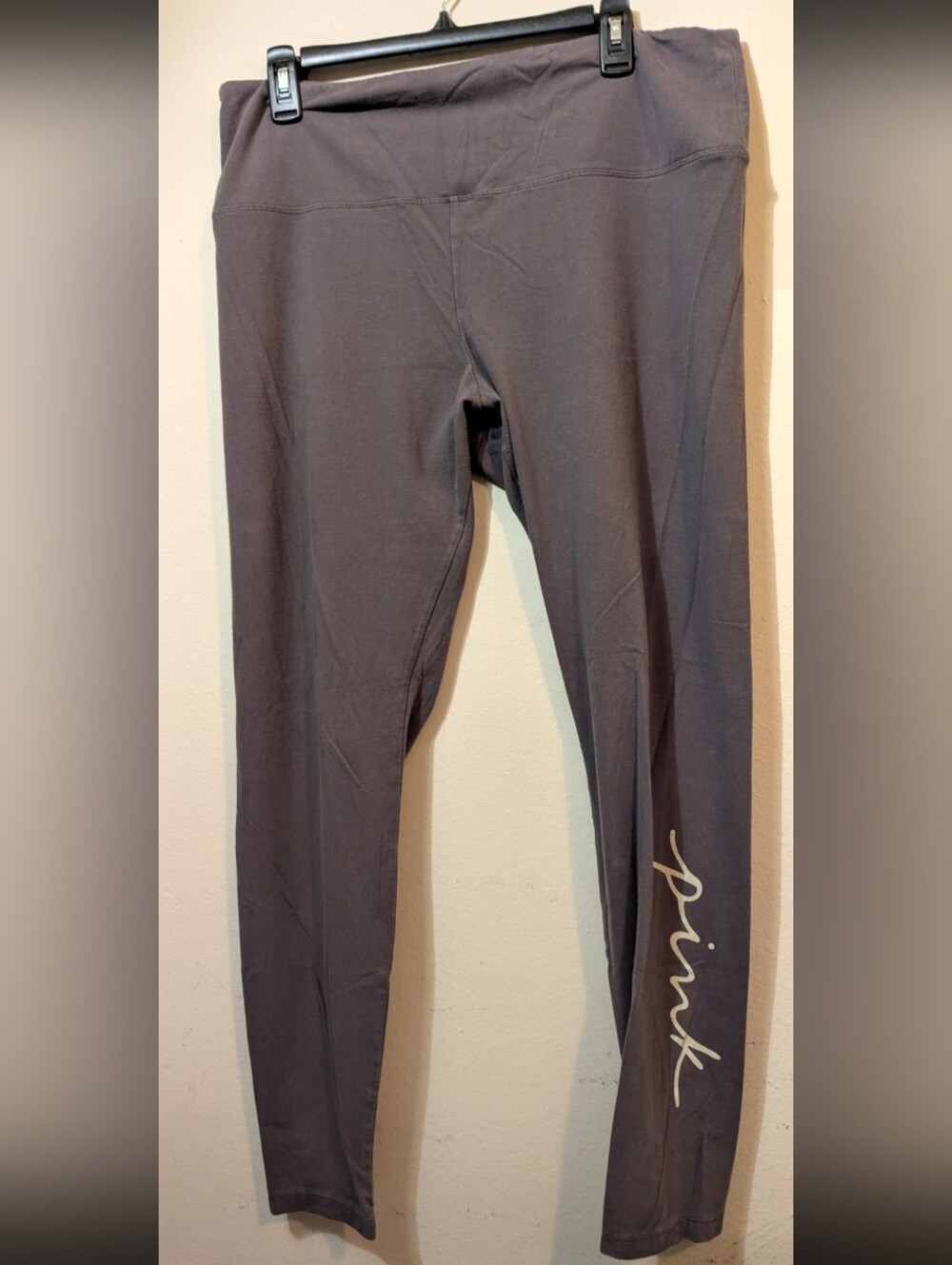 PINK Leggings Gray with Logo Size XXL